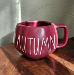 Rae Dunn by Magenta AUTUMN Cranberry Pumpkin Mug with Handle